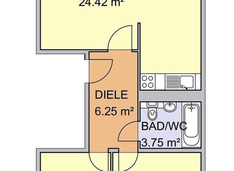 Wohnung zur Miete 425 € 3 Zimmer 56,9 m² 2. Geschoss Straße der Jugend 2 Sandersdorf 06792