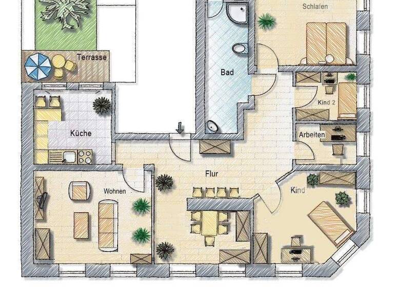 Terrassenwohnung zum Kauf provisionsfrei als Kapitalanlage geeignet 144.000 € 5 Zimmer 100 m² Karlstrasse 10 Ostviertel Gera 07546