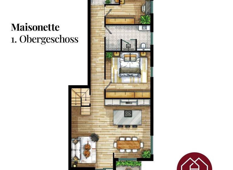 Maisonette zum Kauf 1.095.000 € 4 Zimmer 141 m² 2. Geschoss Ost Rosenheim 83022