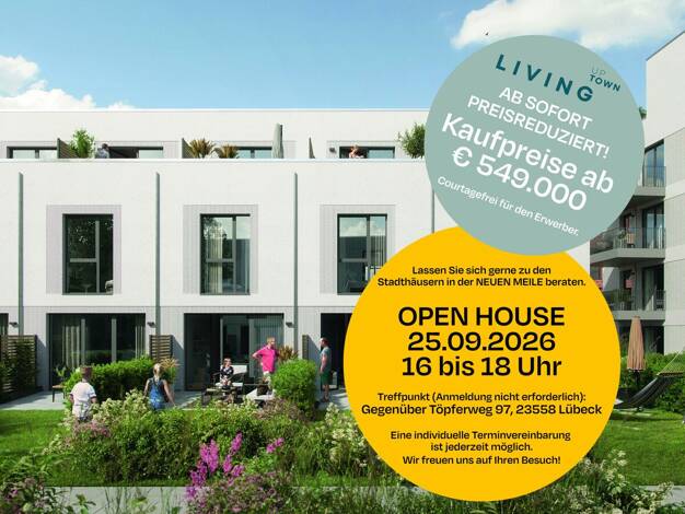 Stadthaus zum Kauf - Erstbezug provisionsfrei 549.000 € 5 Zimmer 128,6 m² 128,6 m² Grundstück St. Lorenz Süd St. Lorenz-Süd 23558