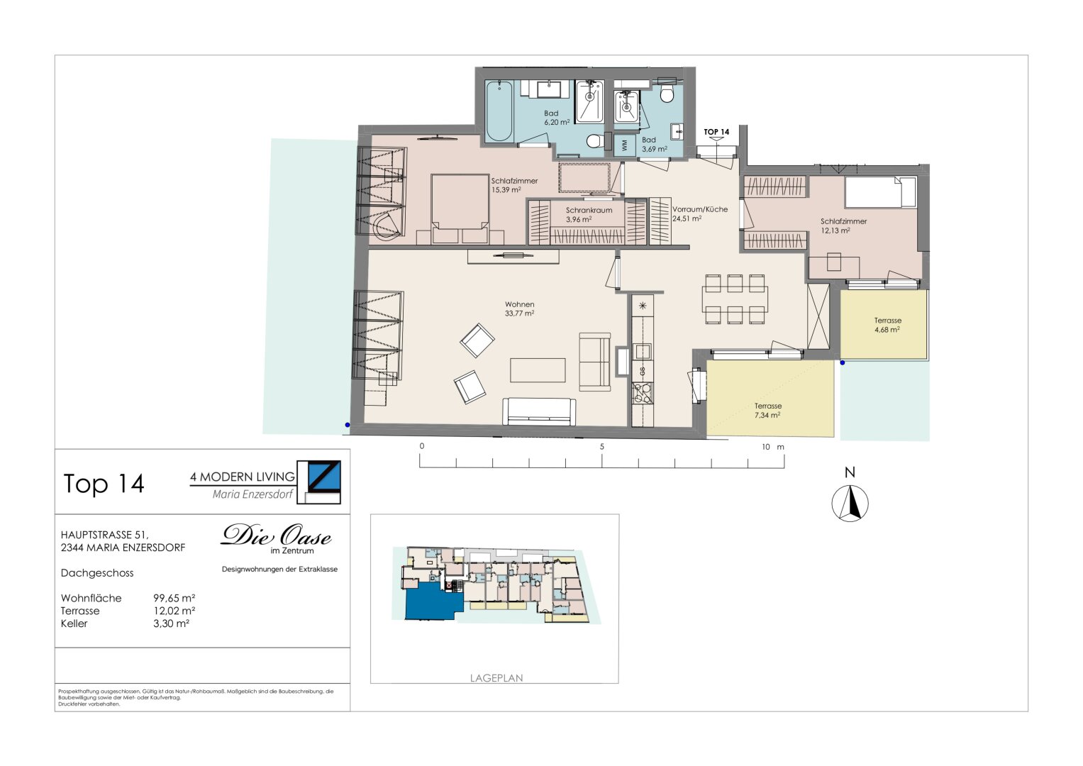 Wohnung zum Kauf 831.114 € 4 Zimmer 100 m²<br/>Wohnfläche 2.<br/>Geschoss Maria Enzersdorf 2344