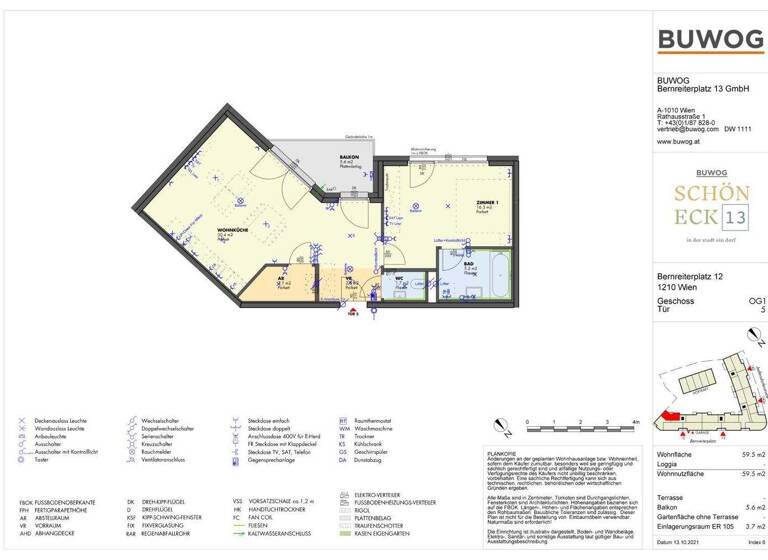 Wohnung zum Kauf 375.000 € 2 Zimmer 60 m² Wien 1210
