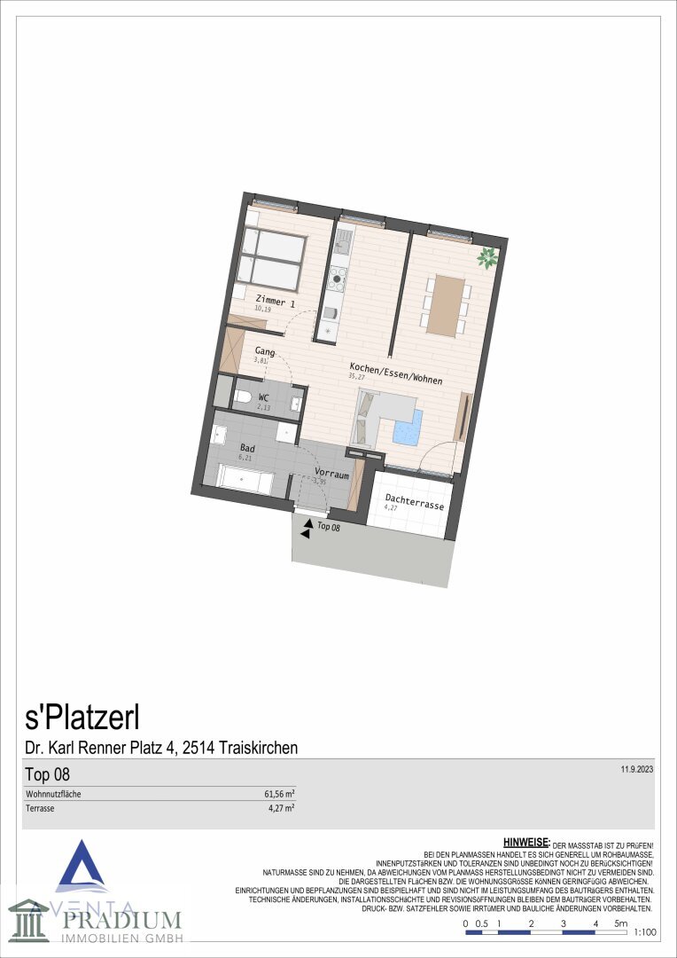 Wohnung zum Kauf 354.000 € 3 Zimmer 60,7 m²<br/>Wohnfläche 1.<br/>Geschoss Traiskirchen 2514