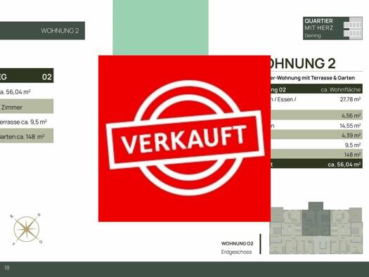 Wohnung zum Kauf provisionsfrei 242.000 € 2 Zimmer 56 m² frei ab 31.12.2026 Deining Deining 92364