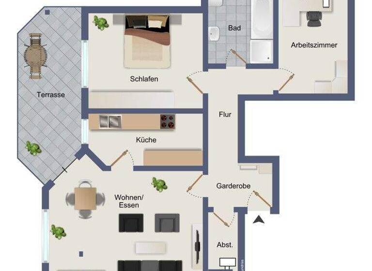Wohnung zum Kauf 229.000 € 3 Zimmer 77,4 m² EG Hausen 63840