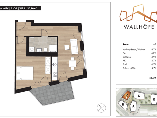 Wohnung zur Miete 2 Zimmer 55,7 m² frei ab 01.03.2026 Düsseldorfer Straße Zentrum Ratingen 40878