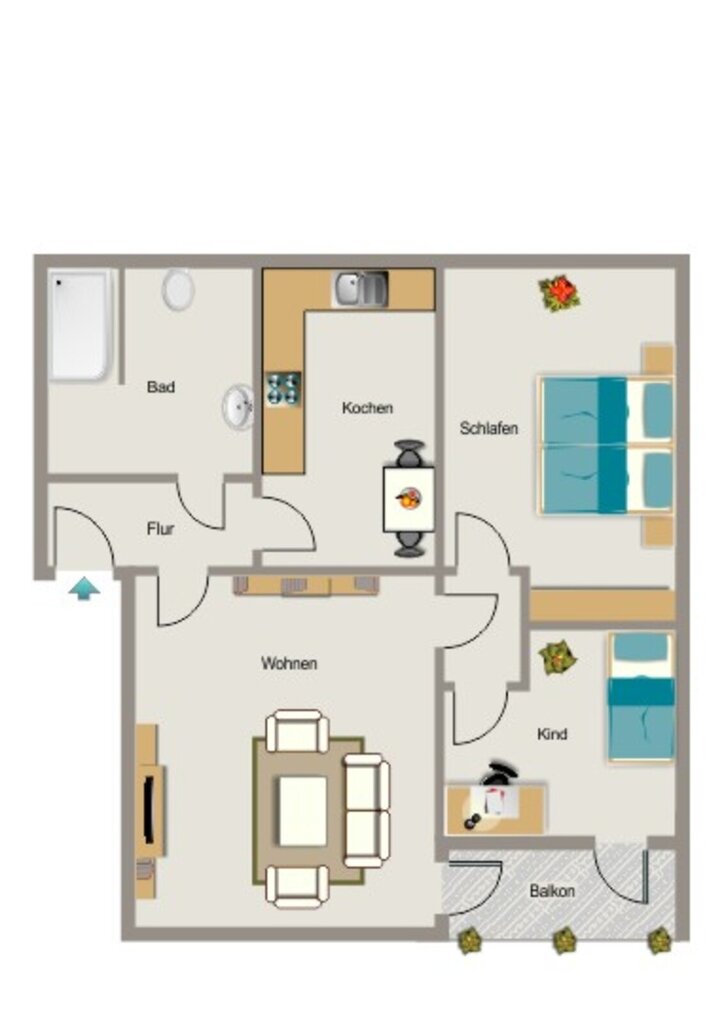 Wohnung zur Miete 519 € 3,5 Zimmer 61,7 m²<br/>Wohnfläche 1.<br/>Geschoss 01.04.2025<br/>Verfügbarkeit Rhöndorfer Straße 4 Beeckerwerth Duisburg 47139