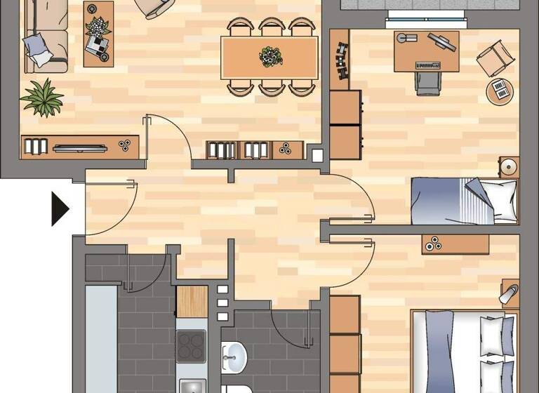 Wohnung zur Miete 479 € 3 Zimmer 69,8 m² 1. Geschoss Allensteinweg 27 Fedderwardergroden Wilhelmshaven 26388