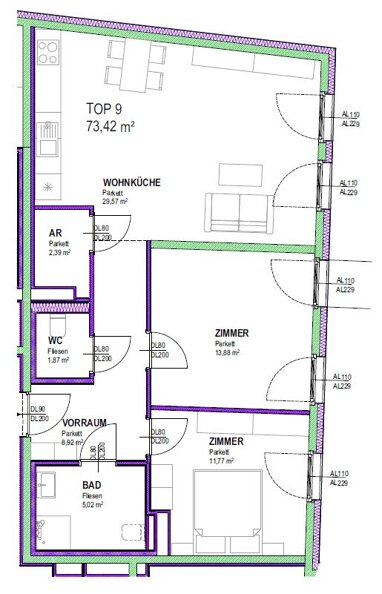 Wohnung zum Kauf 392.136,22 € 3 Zimmer 73,4 m² Groß-Enzersdorf 2301