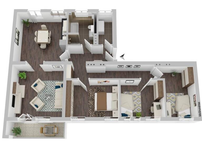 Wohnung zur Miete 1.041 € 4 Zimmer 99,2 m² 2. Geschoss Hohendodeleber Str. 19 Stadtfeld West Magdeburg 39110