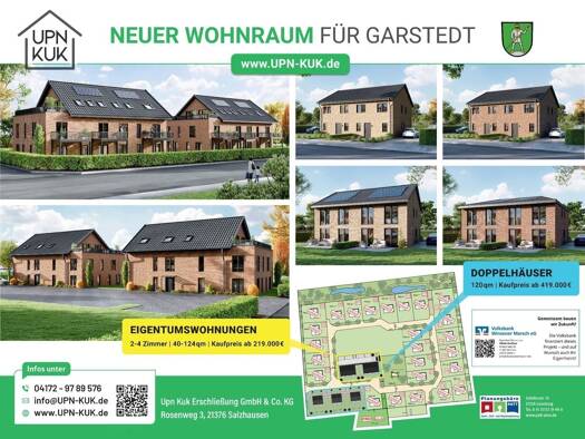 Wohnung zum Kauf - Neubau provisionsfrei 319.000 € 3 Zimmer 73 m² 1. Geschoss frei ab sofort Auefeld 2 Garstedt 21441