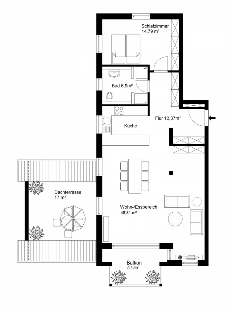 Wohnung zum Kauf 750.000 € 2 Zimmer 95,2 m²<br/>Wohnfläche 1.<br/>Geschoss Bad Tölz Bad Tölz 83646