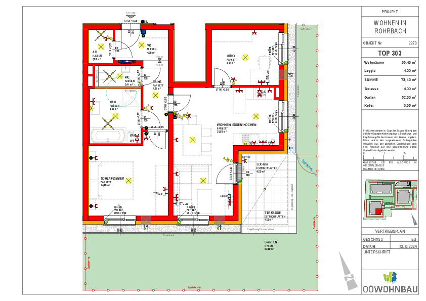 Wohnung zur Miete 738 € 3 Zimmer 69,4 m²<br/>Wohnfläche EG<br/>Geschoss Fadingerstraße Rohrbach-Berg 4150