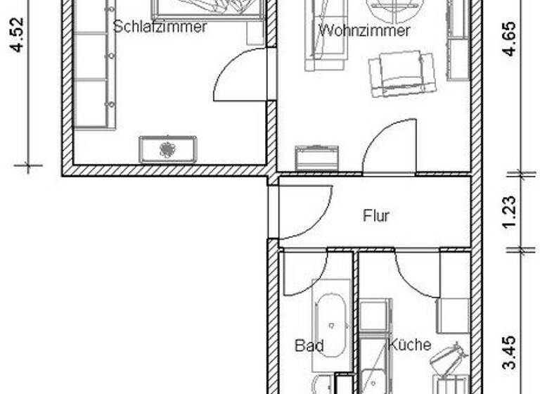Wohnung zur Miete 302 € 2 Zimmer 47,4 m² EG frei ab 15.04.2026 Sosaer Str. 26 Thekla Leipzig 04349