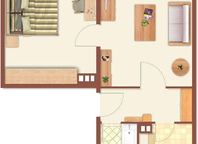 Wohnung zur Miete 287 € 2 Zimmer 47,9 m² 3. Geschoss frei ab sofort E.-M.-Arndt-Str. 12 Neustrelitz 17235