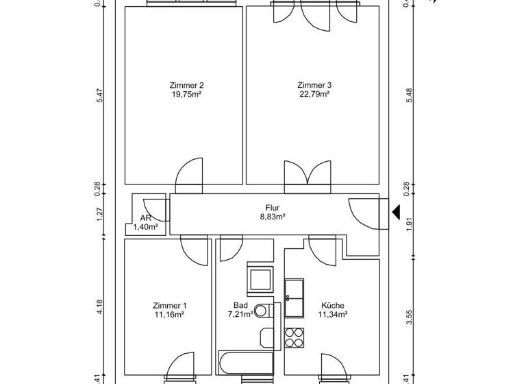 Wohnung zur Miete 1.554 € 3 Zimmer 83,8 m² 4. Geschoss Spandau Berlin 13585
