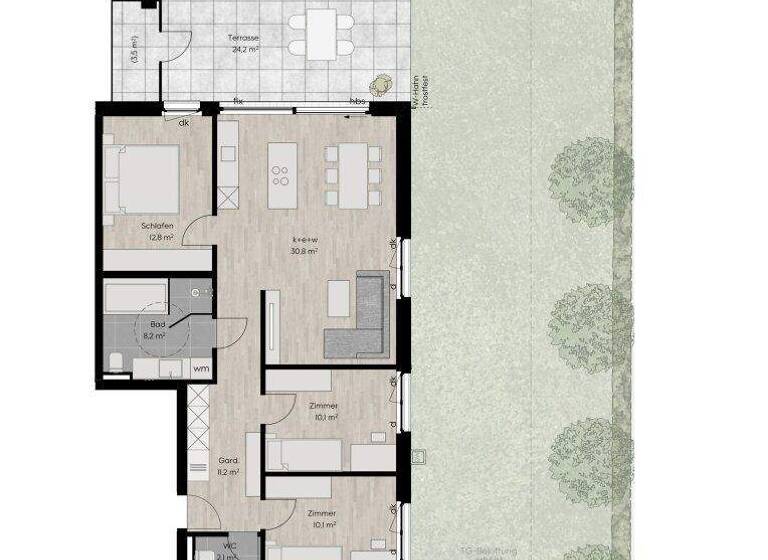 Wohnung zum Kauf - Erstbezug 673.500 € 4 Zimmer 85 m² EG Widum 32 Lustenau 6890