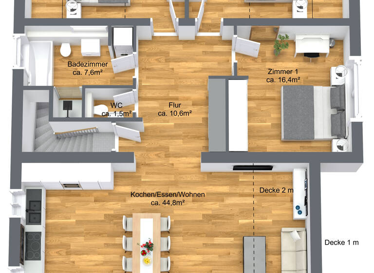 Wohnung zur Miete 2.600 € 3,5 Zimmer 105 m²<br/>Wohnfläche 2/2<br/>Geschoss Leistikowstieg 18 Groß Flottbek Hamburg 22607