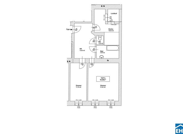 Wohnung zum Kauf 413.790 € 2 Zimmer 63,7 m² 1. Geschoss Lustkandlgasse Wien,Alsergrund 1090