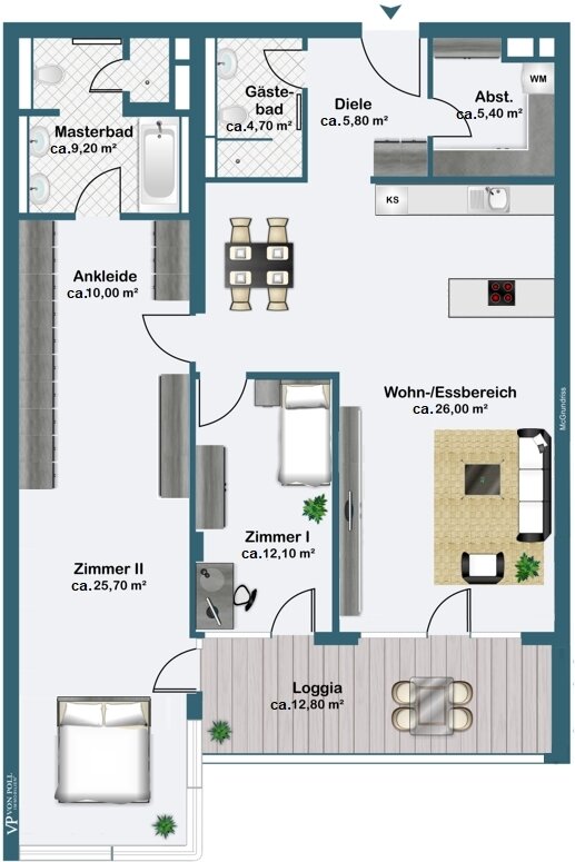 Wohnung zur Miete Wohnen auf Zeit 3.300 € 3 Zimmer 120,7 m²<br/>Wohnfläche 01.03.2025<br/>Verfügbarkeit Bockenheim Frankfurt am Main 60486