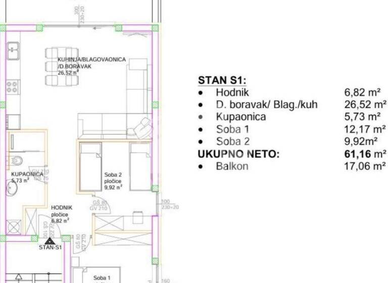 Wohnung zum Kauf 335.000 € 4 Zimmer 78 m² 2. Geschoss Okrug