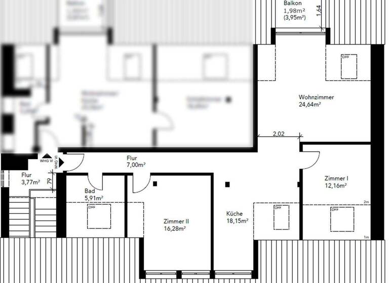 Wohnung zur Miete 1.990 € 3 Zimmer 86,1 m² 2. Geschoss Borsteler Chaussee 177 Groß Borstel Hamburg 22453