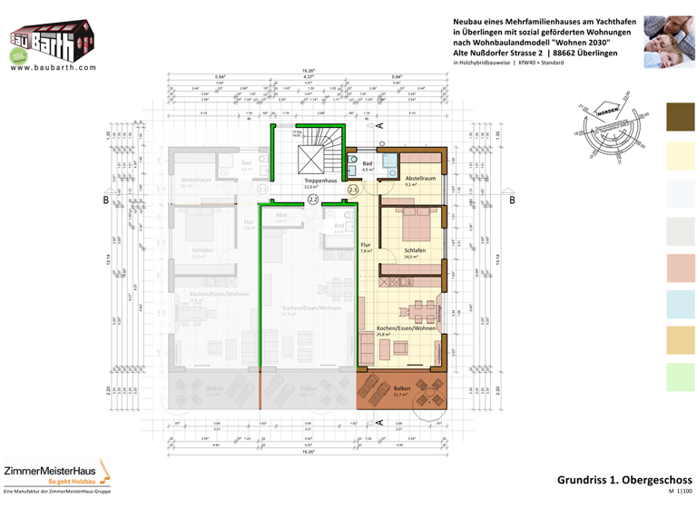 Wohnung zur Miete - Erstbezug 1.390 € 3 Zimmer 65 m² 1. Geschoss frei ab sofort Überlingen Überlingen , Bodensee 88662