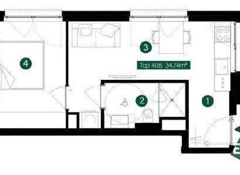 Wohnung zur Miete 636 € 2 Zimmer 1. Geschoss frei ab sofort Wiener Straße Klosterneuburg 3400