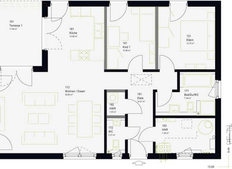 Haus zum Kauf - Erstbezug provisionsfrei 438.340 € 4 Zimmer 109 m² 517 m² Grundstück Bohmte 49153