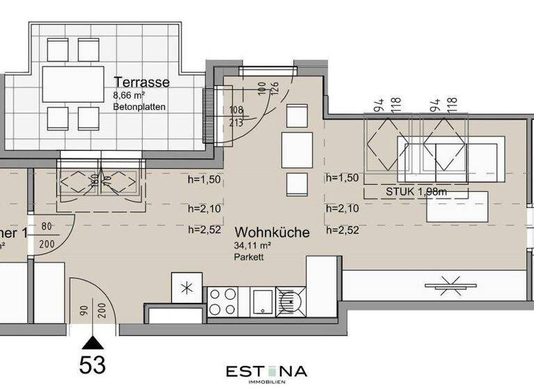 Wohnung zum Kauf - Erstbezug 472.000 € 2 Zimmer 55,8 m² Leystraße Wien 1200