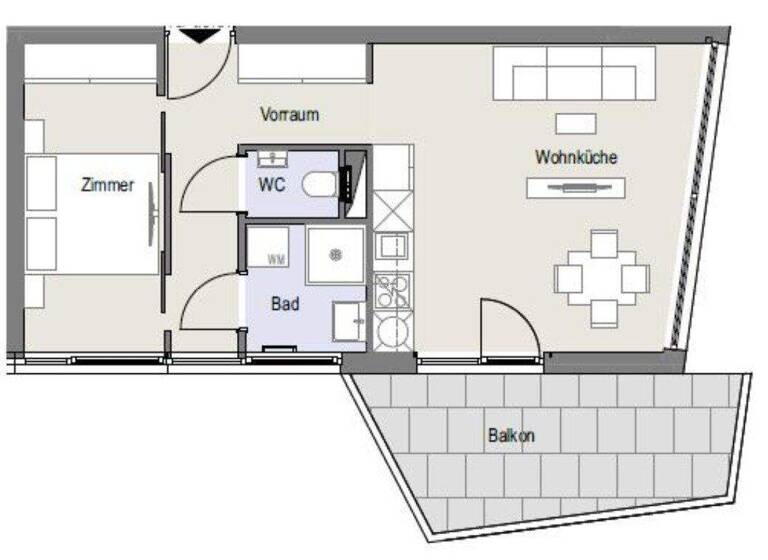 Terrassenwohnung zur Miete 790 € 2 Zimmer 44,4 m² 1. Geschoss frei ab sofort Wien 1220