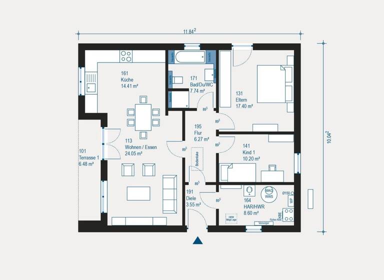Bungalow zum Kauf provisionsfrei 271.409 € 3 Zimmer 98,7 m² 661 m² Grundstück Binningen 56862