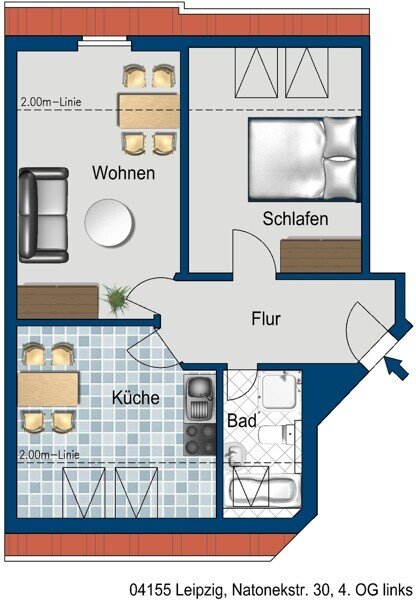 Wohnung zur Miete 609 € 2 Zimmer 61,1 m²<br/>Wohnfläche 4.<br/>Geschoss 19.02.2025<br/>Verfügbarkeit Natonekstr. 30 Gohlis - Süd Leipzig 04155