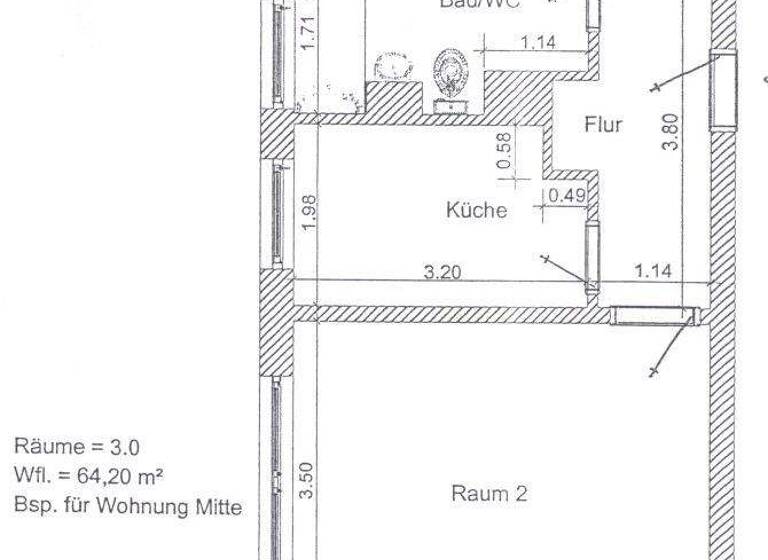 Wohnung zur Miete 488 € 3 Zimmer 64,2 m² 3. Geschoss frei ab 15.06.2026 Anton-Saefkow-Straße 43 Wendorf Wismar 23968