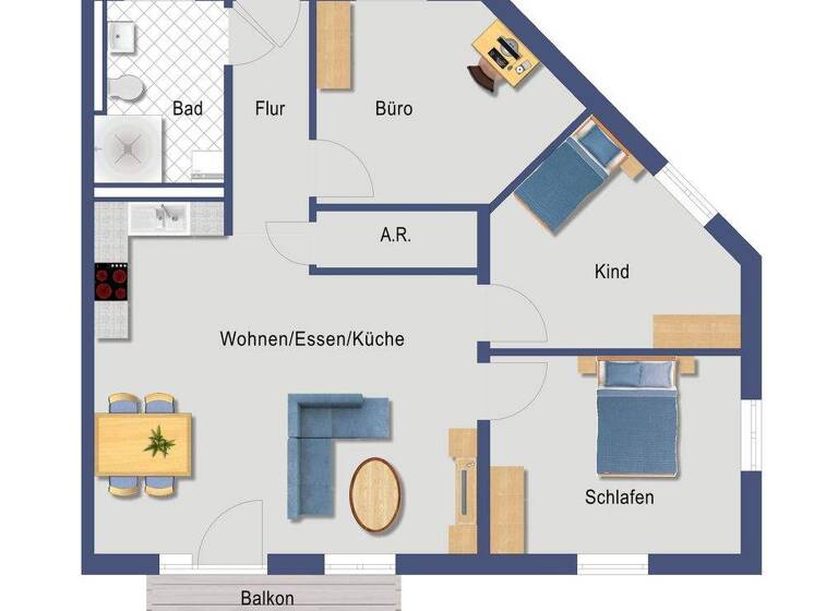 Wohnung zum Kauf - Erstbezug provisionsfrei 398.760 € 4 Zimmer 99,7 m² 1. Geschoss Mammingerschwaigen Mamming 94437