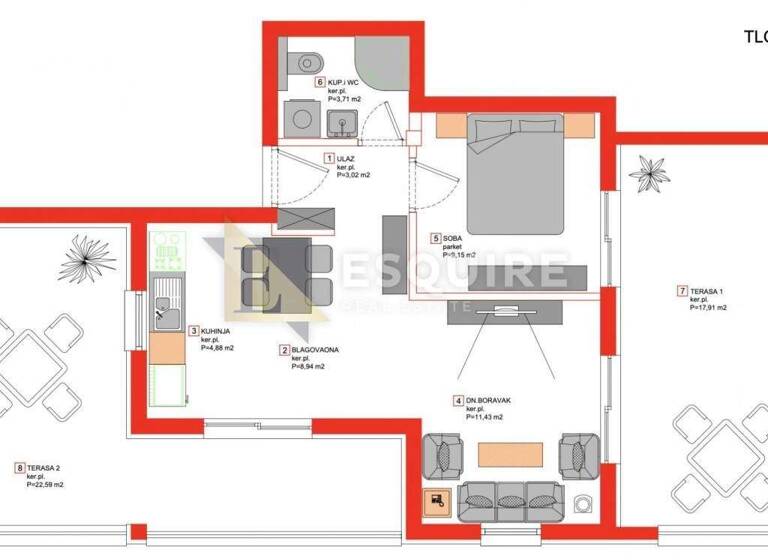 Wohnung zum Kauf 276.160 € 2 Zimmer 69 m² 2. Geschoss Borik, Zadar Diklo - Puntamika