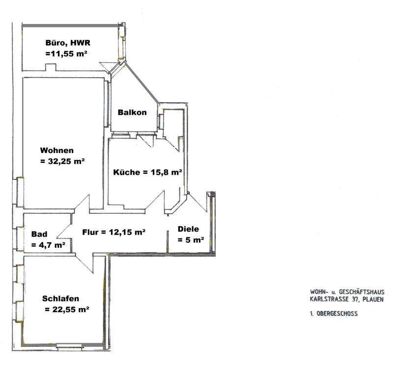 Wohnung zur Miete 445 € 2 Zimmer 104 m²<br/>Wohnfläche 1.<br/>Geschoss ab sofort<br/>Verfügbarkeit Karlstraße 37 Bahnhofsvorstadt Plauen 08523