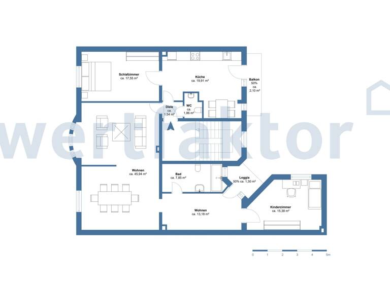 Wohnung zum Kauf 290.000 € 5 Zimmer 117 m²<br/>Wohnfläche 2.<br/>Geschoss Herne-Mitte Herne 44623