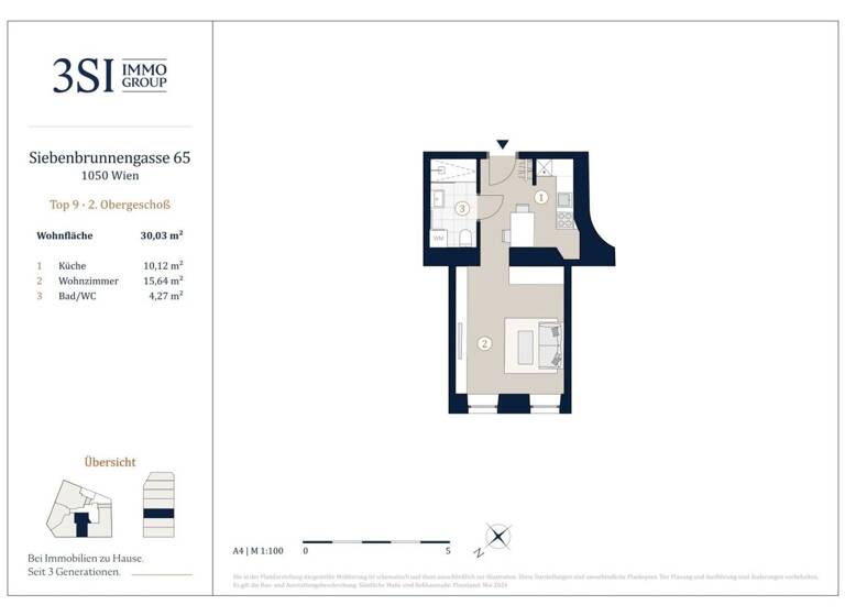 Studio zum Kauf - Erstbezug 239.000 € 1 Zimmer 30 m² frei ab sofort Wien 1050