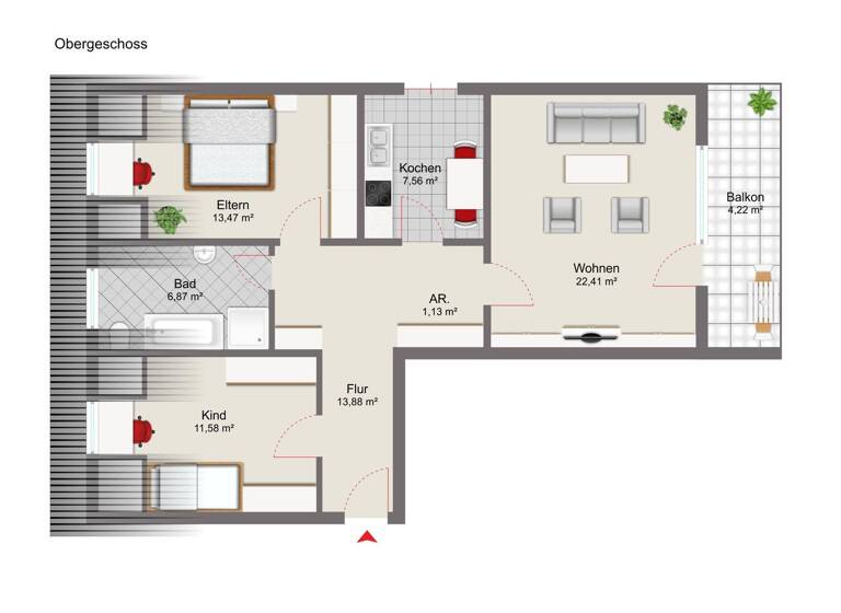 Wohnung zum Kauf 135.000 € 3 Zimmer 79 m²<br/>Wohnfläche Vilshofen Vilshofen 94474
