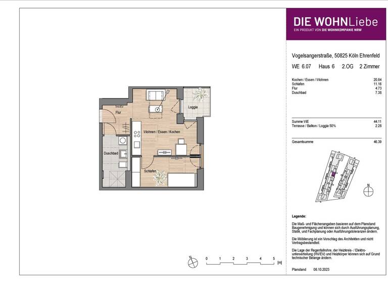 Wohnung zum Kauf - Erstbezug 366.900 € 2 Zimmer 46,4 m² Vogelsanger Straße 271 Ehrenfeld Köln 50825