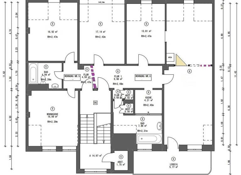Wohnung zum Kauf provisionsfrei 679.500 € 6,5 Zimmer 152 m² 3. Geschoss Wilhelm-Leuschner-Str. 40 Darmstadt 64293