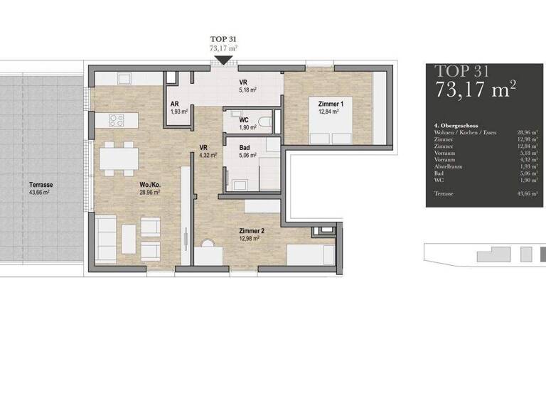 Wohnung zum Kauf - Erstbezug provisionsfrei 628.505 € 3 Zimmer 73,2 m² 4. Geschoss Sankt Leonhard Graz 8010