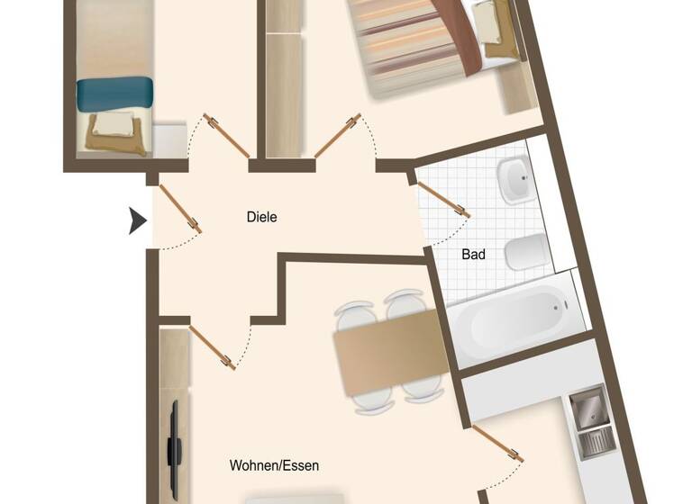 Wohnung zur Miete 520 € 3 Zimmer 62,3 m² 1. Geschoss frei ab 01.06.2026 Nelkenstraße 8 Schiepzig Salzatal 06198