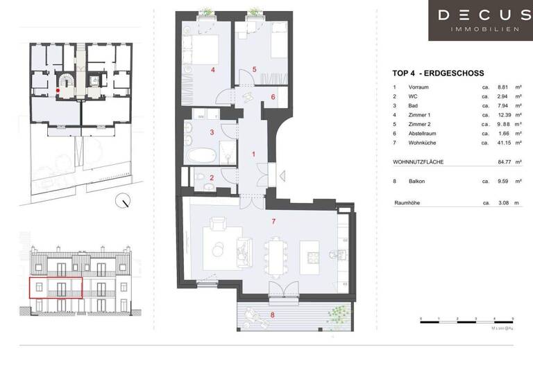 Wohnung zur Miete 1.695 € 3 Zimmer 84,8 m² EG Wien 1130