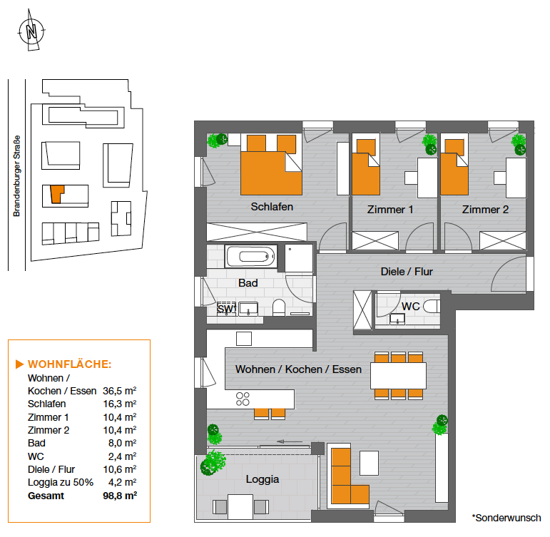 Wohnung zur Miete 1.670 € 4 Zimmer 98,8 m²<br/>Wohnfläche 1.<br/>Geschoss ab sofort<br/>Verfügbarkeit Brandenburger Straße 12 Warmbronn Leonberg 71229