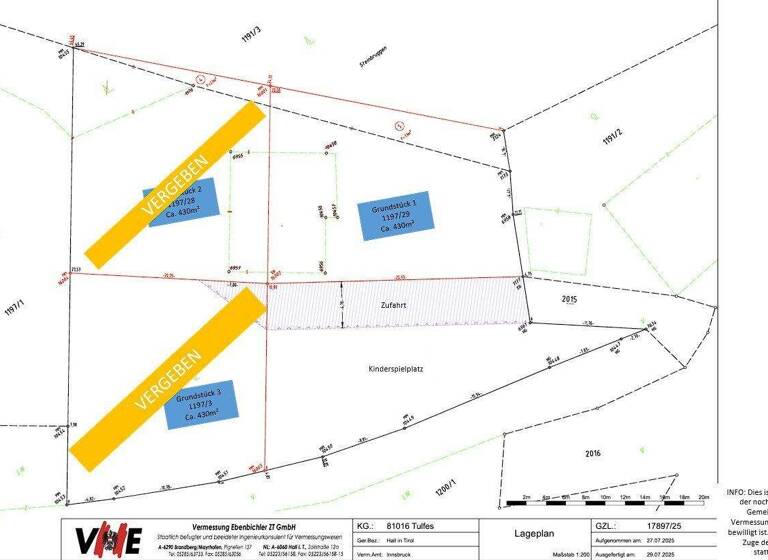 Grundstück zum Kauf 361.200 € 430 m² Grundstück Tulfes 6075