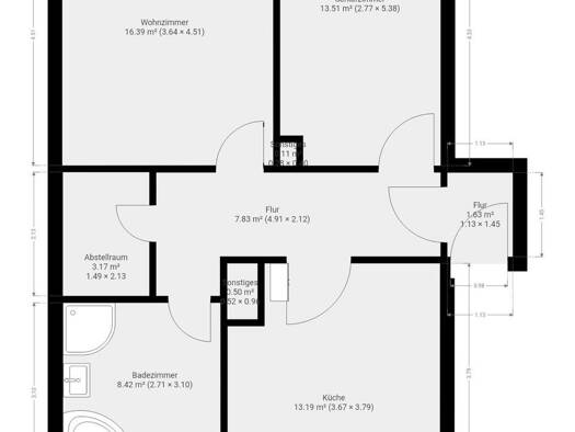 Wohnung zur Miete 400 € 2 Zimmer 68,6 m² 1. Geschoss Theodor-Arnold-Promenade 13 Zeitz Zeitz 06712