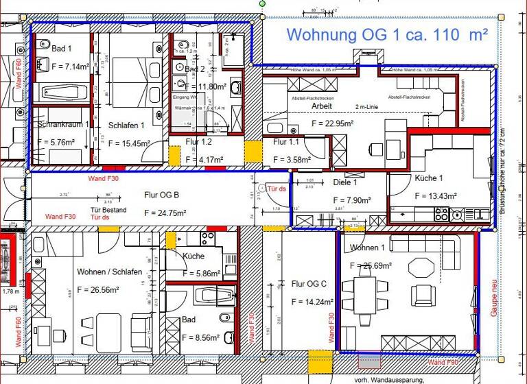 Wohnung zur Miete 895 € 7 Zimmer 105 m²<br/>Wohnfläche 1/2<br/>Geschoss Bischofstein 1 Lengenfeld unterm Stein Südeichsfeld 99976