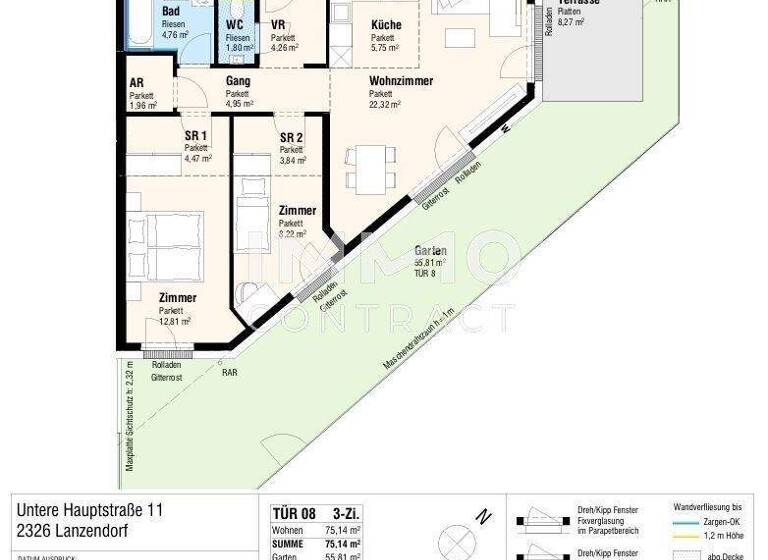 Wohnung zum Kauf - Erstbezug provisionsfrei 370.000 € 3 Zimmer 80,4 m² Lanzendorf 2326